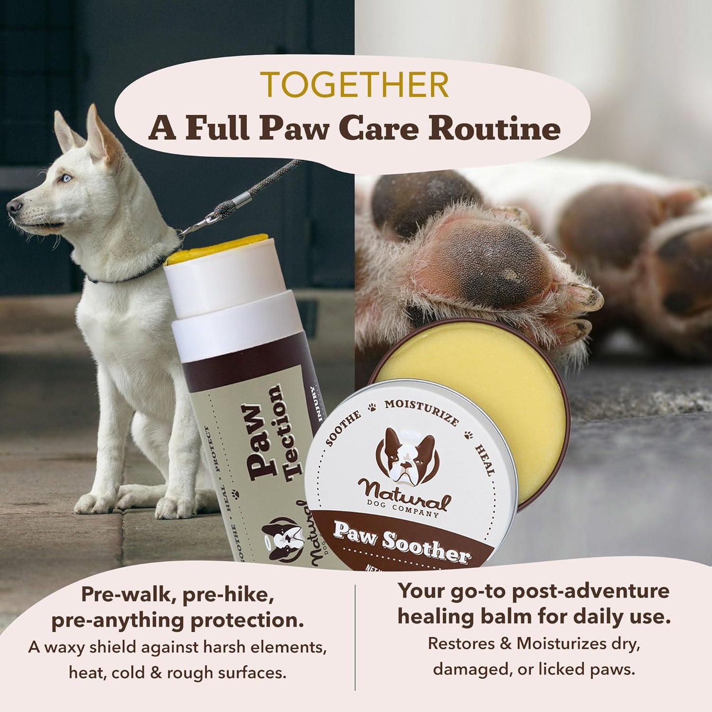 Pawtection, 1 Oz Tin, Veterinarian-Approved, All-Natural Dog Paw Balm and Moisturizer, Nourishing Dog Paw Protector for Rough Terrain and Harsh Temperatures