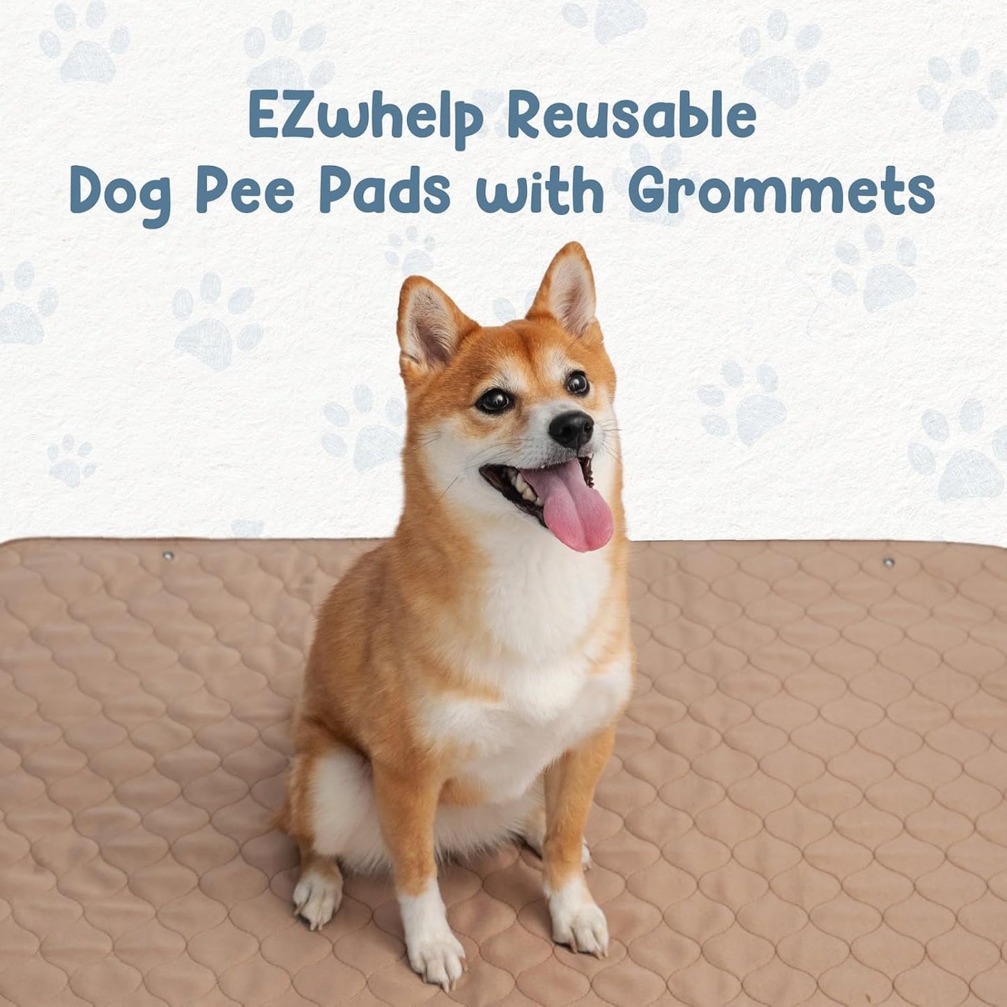 Washable Pee Pads for Dogs - Waterproof Training Pads for Dogs, Reusable & Sanitary, Rounded Corners, Laminated, Lightweight, Durable, Pet Essentials for Training and Whelping, 47" X 47"